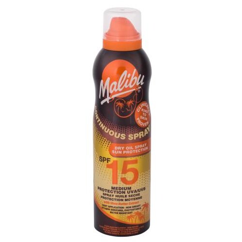 Malibu Continuous Spray Dry Oil SPF15 vodoodporen sprej za sončenje 175 ml Cene