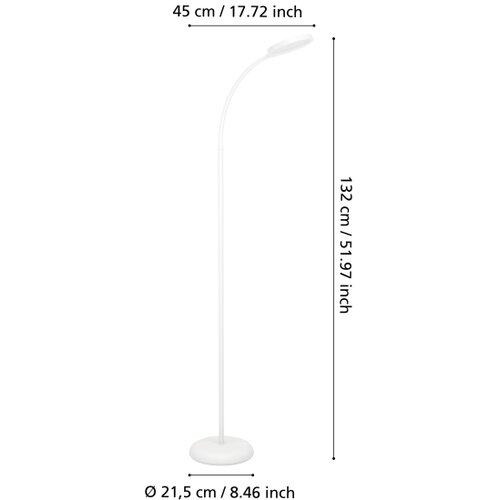 Eglo 902179 - led prigu&amp;scaron;iva podna lampa lauro LED/5,5W/230V 2700/4000/6500K bela Slike