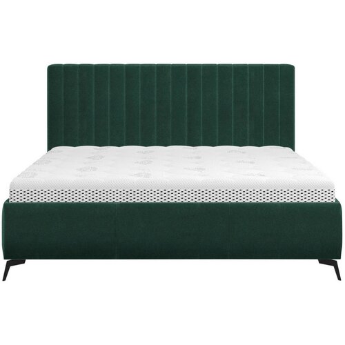 Hom`in OBLAZINJENA POSTELJA 160 cm x 200 cm , tekstil gozdno zelena Slike