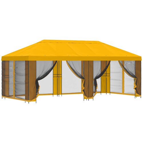 vidaXL Paviljon s stenami 6 x 3 m Rumena Poliester in jeklo 190, (5000218809) Cene