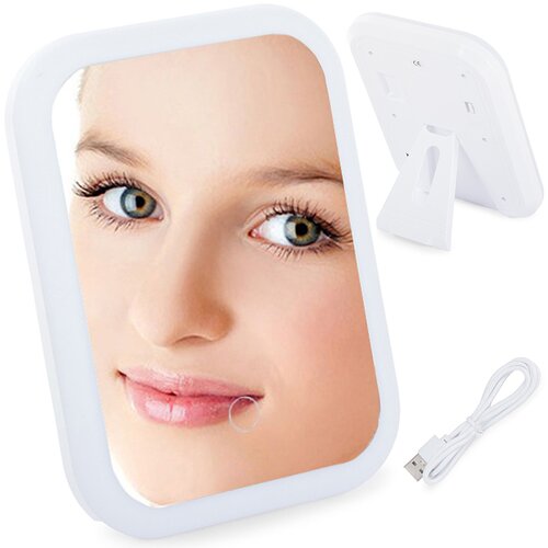  USB ogledalo za šminkanje na dodir s LED osvjetljenjem 15x20cm Cene