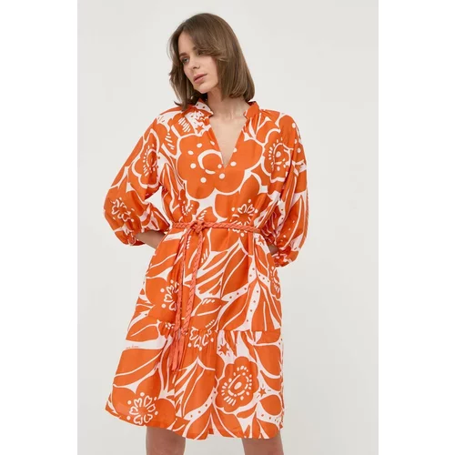Marella Obleka s primesjo svile oranžna barva