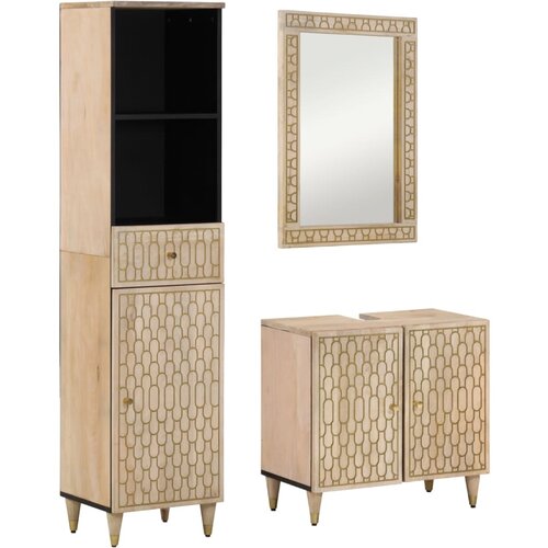 vidaXL Kopalniška garnitura 3-delna trden mangov les Cene