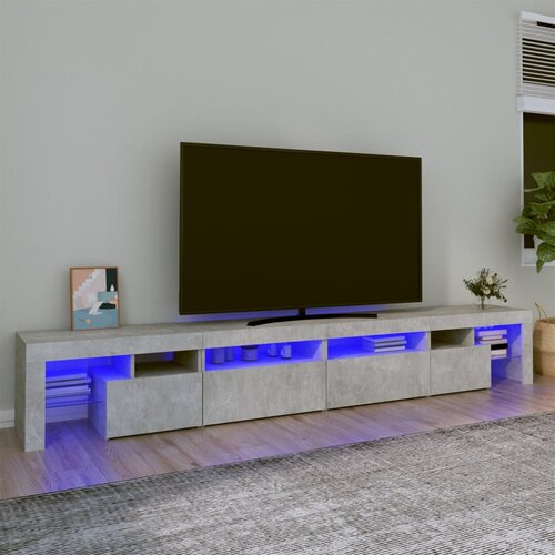 VidaXL TV omarica z LED lučkami betonsko siva 260x36,5x40 cm Slike