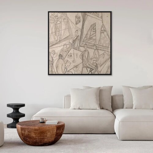  Slika - Frida Kahlo &amp;ndash; Frida and Her Contemporaries 40x40 U crnom drvenom okviru Slike