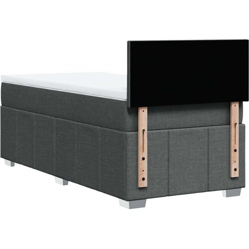 VidaXL Krevet s oprugama i madracem tamnosivi 90x200 cm od tkanine Slike