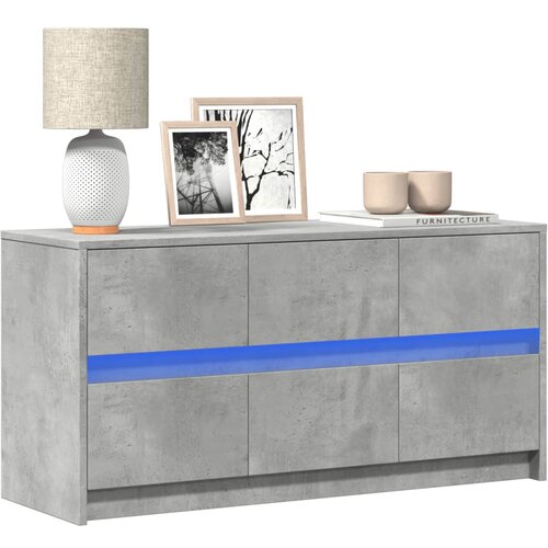vidaXL TV omarica z LED betonsko siva 100x34x50 cm inženirski les Cene