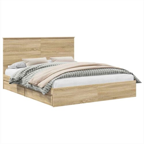  Krevet s od storage Sonoma hrast 160 x 200 cm Konstruirano drvo Slike