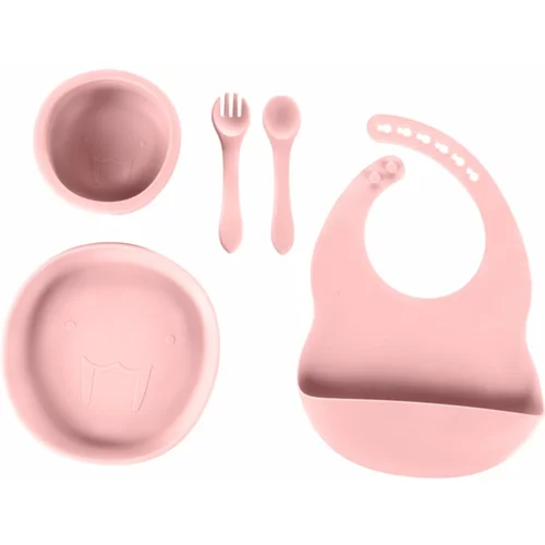 Zopa Silicone Set komplet pribora za jelo za djecu Old Pink 1 kom