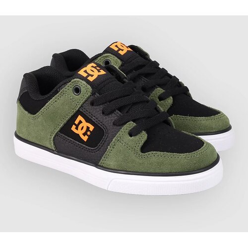 DC Pure Kids Skate cevlji dark olive / black / orange Cene