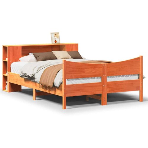 vidaXL Posteljni okvir brez vzmetnice voščeno rjav 120x190 cm borovina Cene