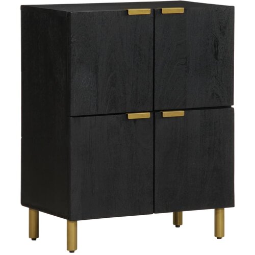 vidaXL Komoda črn 60x33x75 cm inženirski les Cene