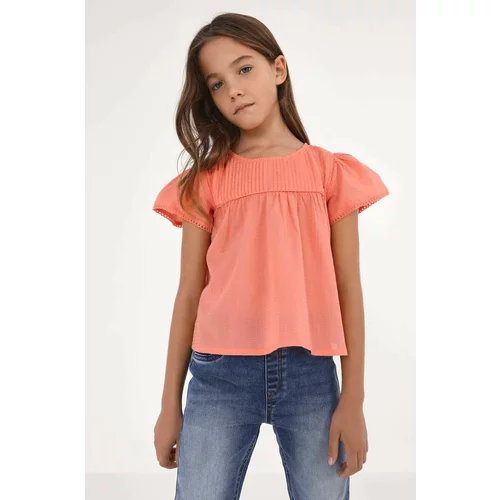 Mayoral Dječja pamučna bluza boja: narančasta, glatka