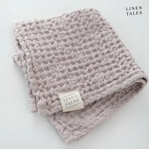 Linen Tales Svetlo rožnata brisača 100x140 cm Honeycomb – Linen Tales