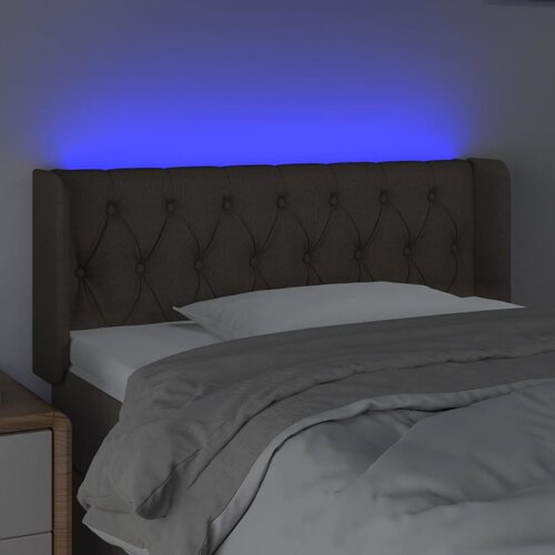  LED uzglavlje smeđesivo 103x16x78/88 cm od tkanine Slike