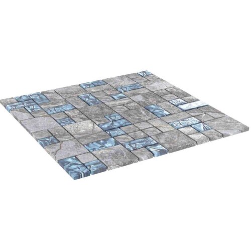 Mosaic keramika 11 pcs Siva i plava 50 x 50 cm Stakl - Siva i plava 11 Slike