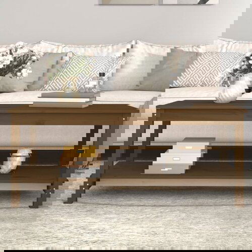 The Living Store Klubska mizica medeno rjava 110x55x45 trdna borovina - Klubska Mizica, (21573522) Slike