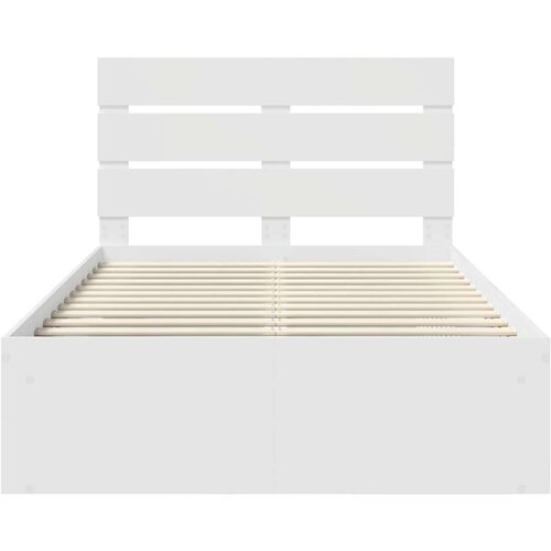  Okvir za krevet Bijelo 120 x 200 cm Čvrsto borovo drvo Slike