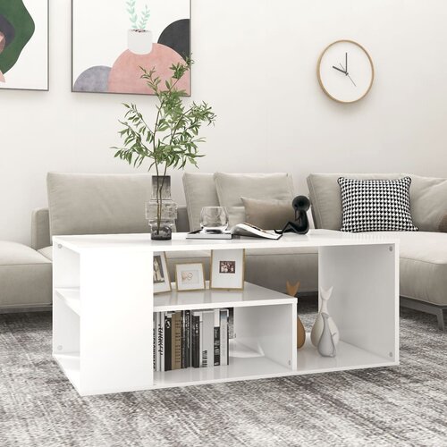 VidaXL Klubska mizica bela 100x50x40 cm iverna plo&amp;scaron;ča Slike
