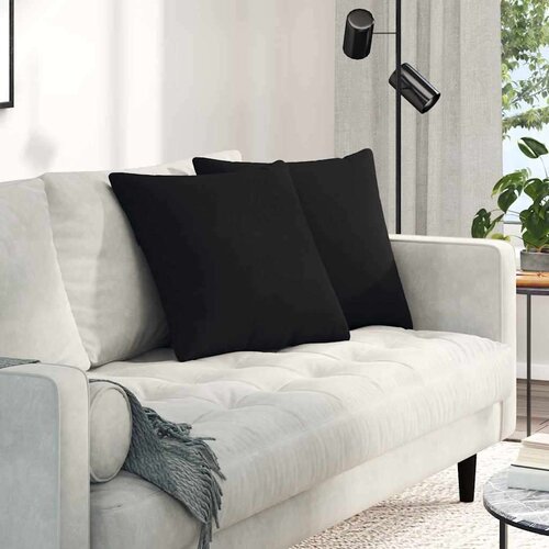 vidaXL Blazine za kavč 2 pcs Črna 50 x 50 cm blago Cene