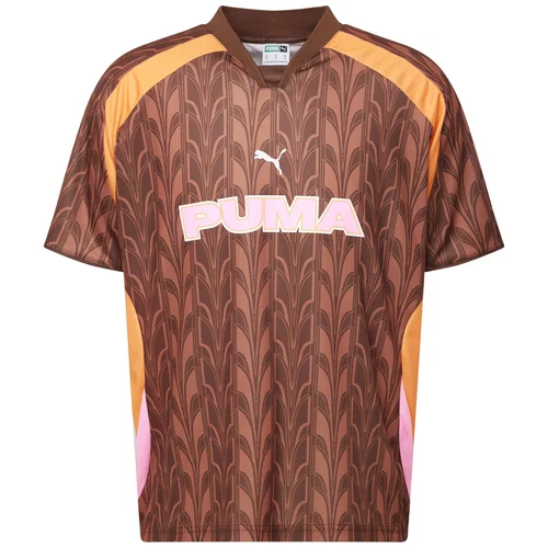 Puma Tehnička sportska majica smeđa / narančasta / svijetloroza / bijela