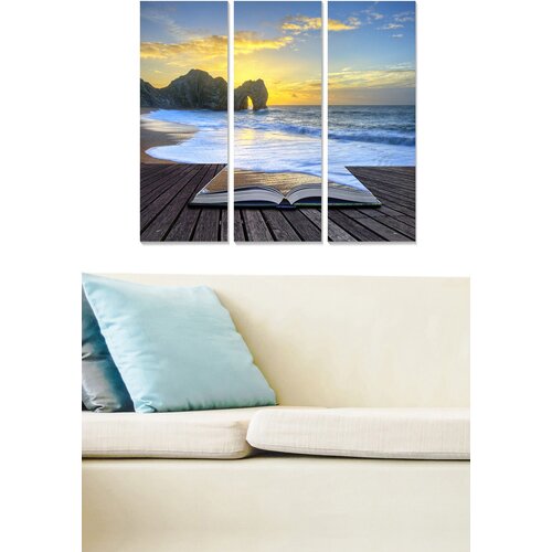 Wallity MDF125730869 multicolor decorative mdf painting (3 pieces) Cene