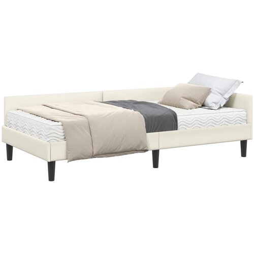  Kutni krevetni okvir s madracem 2 kom. Krema 90 x 190 cm Bar&amp;scaron;un Slike