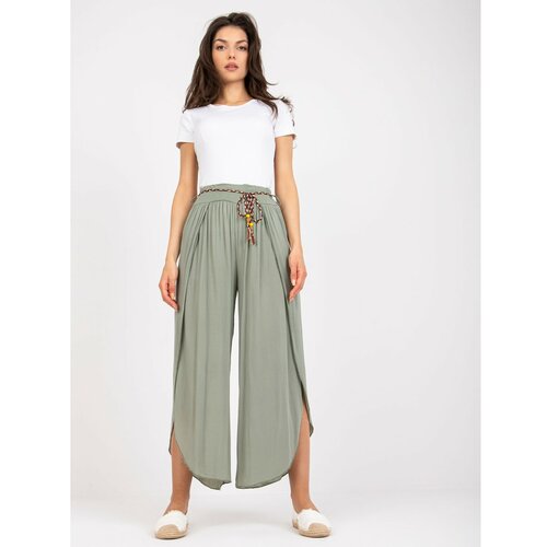 Fashion Hunters Khaki sheer trousers in fabric with a wide leg OCH BELLA Slike