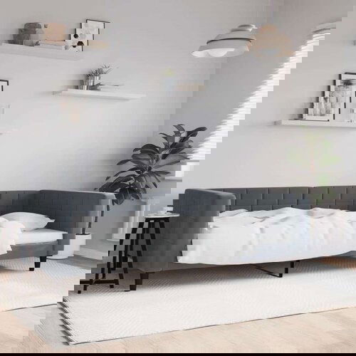 vidaXL Raztegljiva postelja temno siva 100x200 cm žamet Cene
