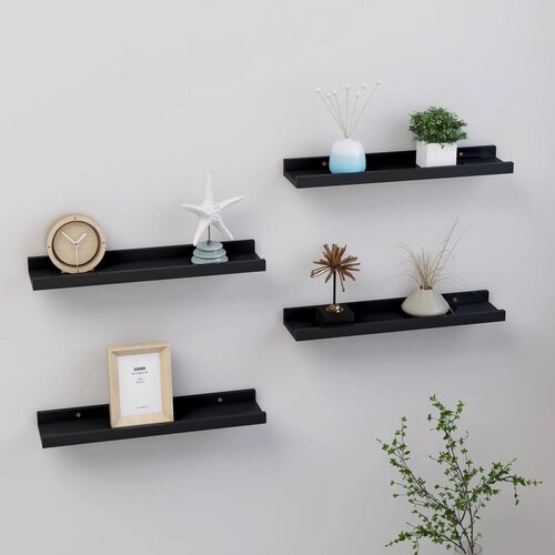 vidaXL Zidne police 4 kom crne 40 x 9 x 3 cm Cijene