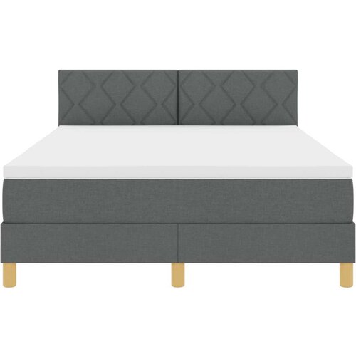 vidaXL Vzmetnica s posteljo temno siva 160x200 cm tkanina Cene