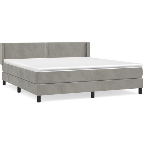 Maison Chic Box spring postelja - Vzmetna postelja z vzmetnico svetlo siva 160x200 cm žamet SL9150, (21903917) Cene