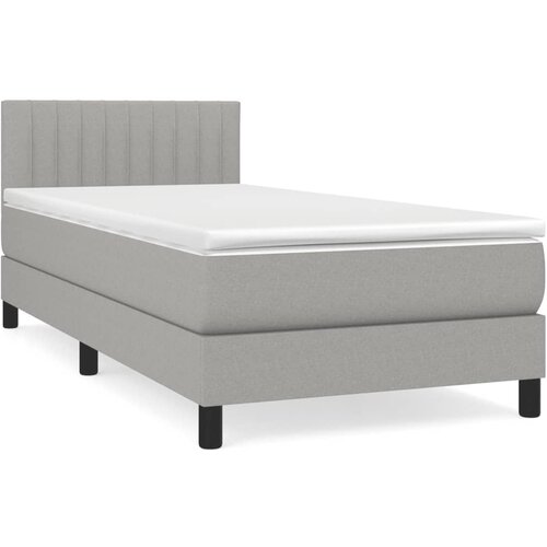Maison Chic Box spring postelja - Vzmetna postelja z vzmetnico svetlo siva 90x200 cm blago SL6640, (21902352) Slike