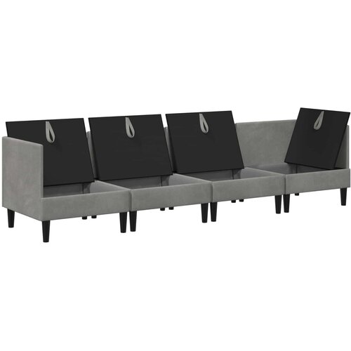  Set namje&amp;scaron;taja za dnevni boravak 4 pcs Svjetlosiva Bar&amp;scaron;un Slike