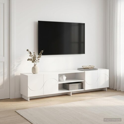  TV stalak 180 x 34,5 x 40 cm Bijela Konstruirano drvo Slike