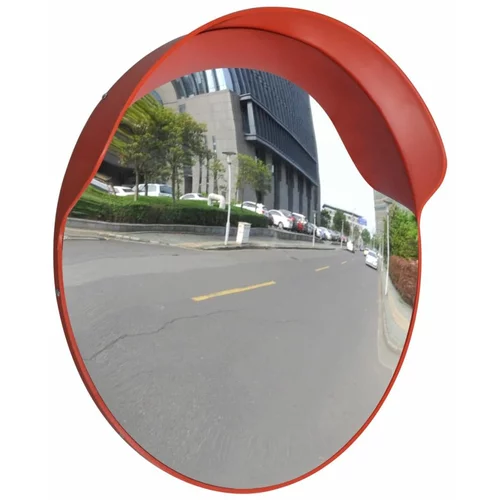 vidaXL Konveksno prometno ogledalo iz PC plastike oranžno 60 cm zunanje