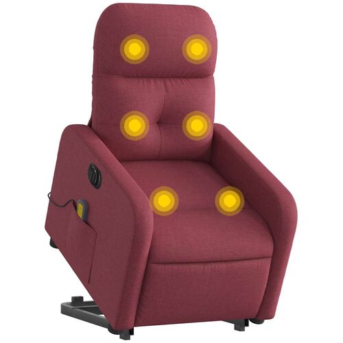  Električni masažni naslonjač na podizanje od tkanine boja vina Slike