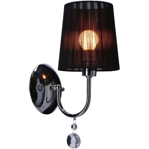 Candellux sorento zidna lampa 1X40W E14 hrom abažur crna Slike