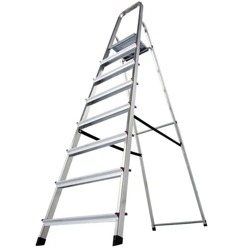 Krause prostostoječa aluminijasta lestev Corda 8 stopnična 000767 Cene