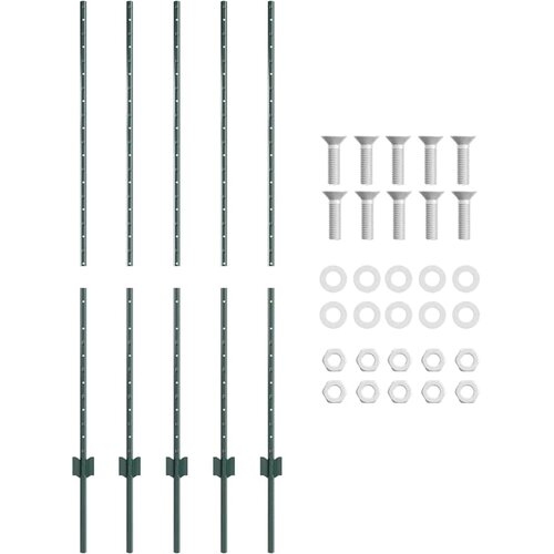 Ugrađeni stup za ogradu 5 pcs Zelena 180 cm Slike