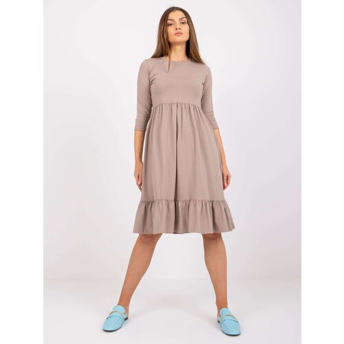 RUE PARIS Dress-RV-SK-7554.74P-dark beige Slike