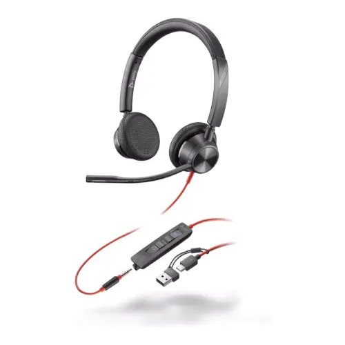 HP PSG Poly Blackwire 3325 Stereo Microsoft Teams Certified USB-C Headset +3.5mm Plug +USB-CA Adapter (8X2' ( '8X222AA' ) Cene