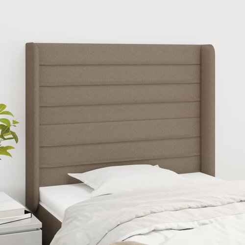 The Living Store Vzglavje z ušesi taupe 93x16x118/128 cm blago - Vzglavje, (21660145) Cene