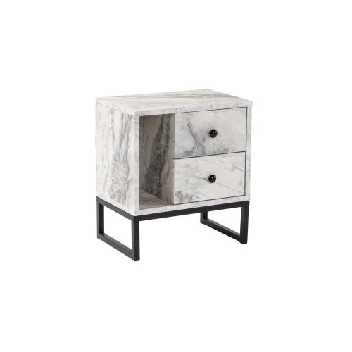 Hanah home noćni ormarić Glimmer, 45,2 x 50 x 29,5 cm, bež-crna Slike