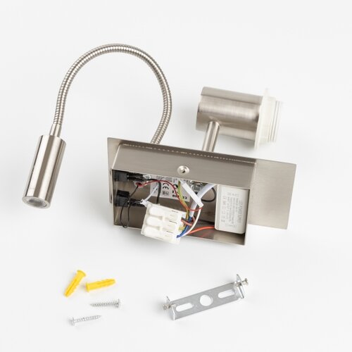  Brilagi - LED zidna lampa NUBILA 1xE27/25W/230V+LED/3W matni hrom/krem Slike