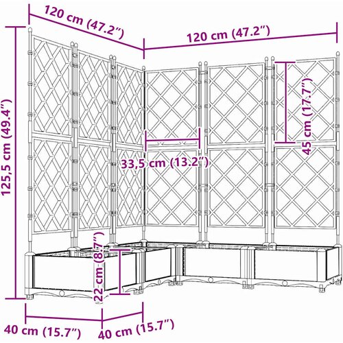  Vrtna saksija 5 pcs Bijeli 120 x 120 x 125,5 cm Plastika Slike