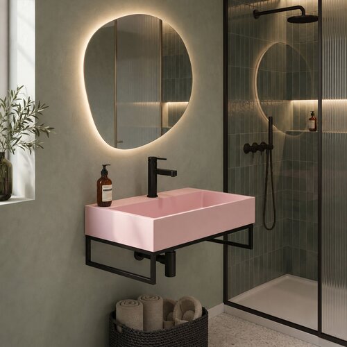 Rea GOYA PINK konglomeratni umivalnik 60CM + stojalo Slike