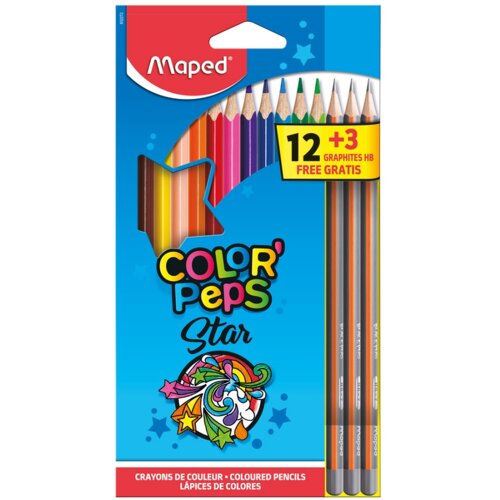 Maped drvene boje color peps 12kom + 3 kom gratis Slike