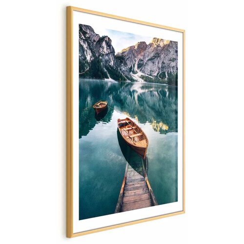 Plakat Boats in the Dolomites 40x60 Zlatni okvir s margom Cijene