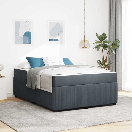 vidaXL Posteljni okvir z vzmetnico Drugo Temno siva 140 x 200 cm Žamet Cene